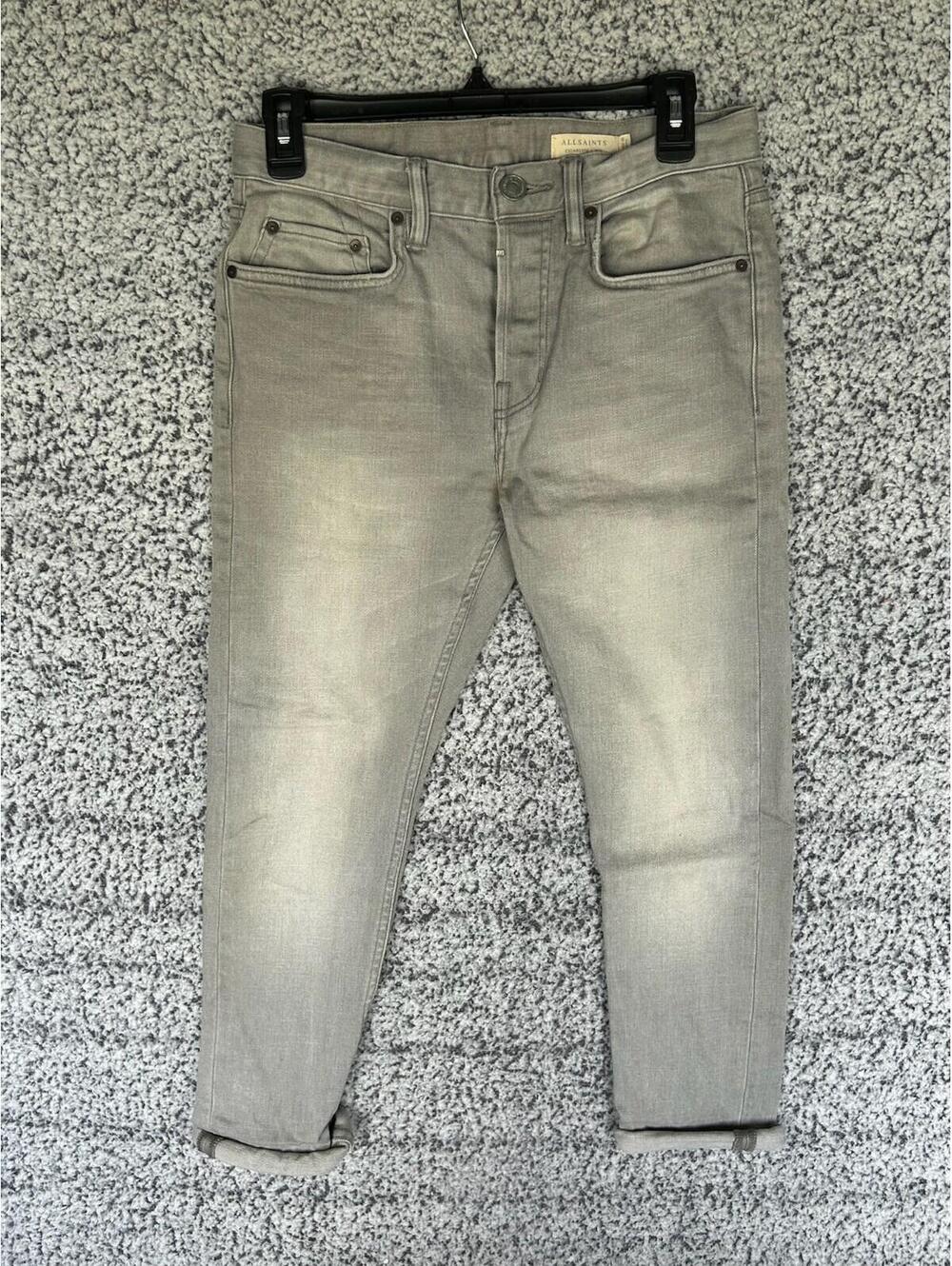 AllSaints Cigarette Skinny Jeans Gray Wash Women’s W28 Ankle Stretch